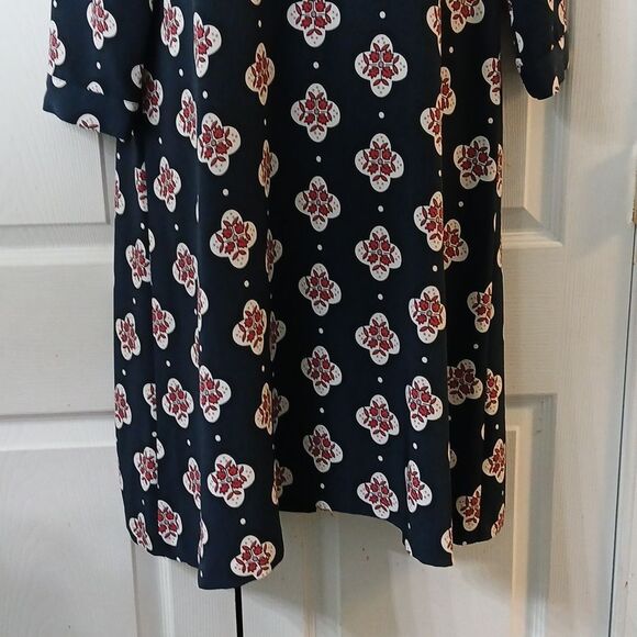 Loft Outlet navy floral print sheath midi dress Sz 16  NWOT - Picture 2 of 7